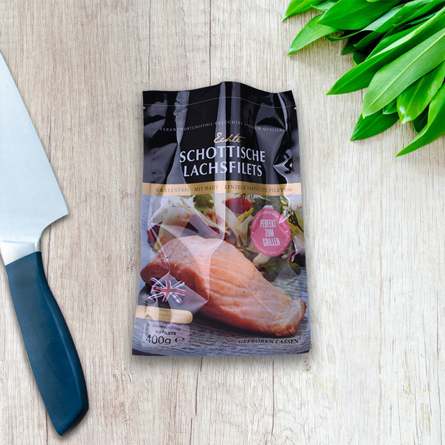Pochette de joint sous vide de qualité alimentaire recyclable en gros imprimée sur mesure pour l'emballage de viande fraîche